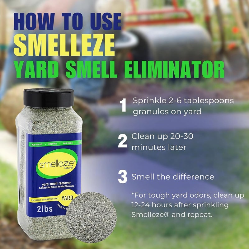 SMELLEZE Natural Yard Odor Remover Deodorizer - 2 lb Granule for Effective Odor Elimination - Image 5